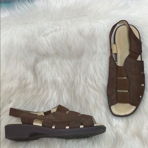 Softspots Brown  Suede Strappy Sandals Wide Width